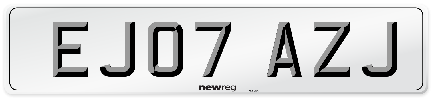 EJ07 AZJ Number Plate from New Reg